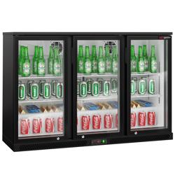 Barkühlschrank - 1330mm - 320 Liter - mit 3 Glasflügeltüren - Schwarz