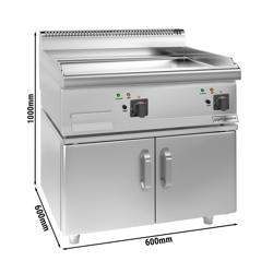 Plancha eléctrica - lisa (9 kW) - incl. Subestructura con 2 puertas