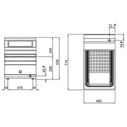 سخان بطاطس مقلية تجاري - 1 kW - 1x GN 1/1