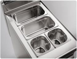 Elektrische bain-marie - 2,4 kW - 2x GN 1/1 of 4x GN 1/2 - met aftapkraan - incl. onderbouw met 2 deur(en)