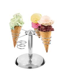 VG Ice Cream Cone Holder - 4-Cone - Stainless Steel - 175x175x130mm
