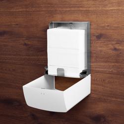 AIR WOLF | Kağıt Havlu Dispenseri - 600 havlu için - paslanmaz çelik - beyaz