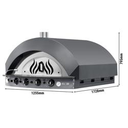 Gas pizzaoven - 1255x1728x795mm - 1 kamer - 1x11 pizza’s Ø25cm - tot 400°C - Handmatig - anthraciet