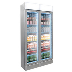 (2 Stück) Getränkekühlschrank - 290 Liter (Gesamt) - grau