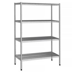 Scaffale in acciaio inox - 1230x1800mm - Profondità: 500mm - con 4 ripiani (REGOLABILI) - Portata: 60kg per ripiano