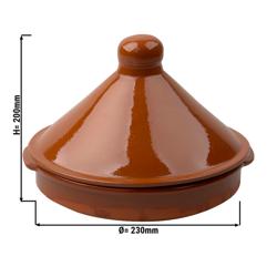(1 db) Tál - CLASSICO - steingut - Ø 230 mm - fedéllel - barna