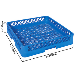 (6 pezzi) Cestello base 1/1 - 500x500mm - Blu