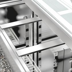 Saladette PREMIUM - 1510mm - 2 deuren - met glazen opzetvitrine voor 7x GN 1/3 - granieten werkblad