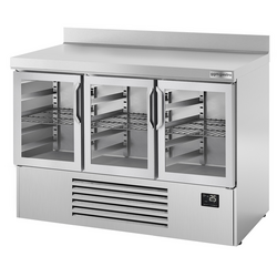 Koelwerkbank Premium PLUS - 1460x700mm - met 3 glazen deuren & achterwand