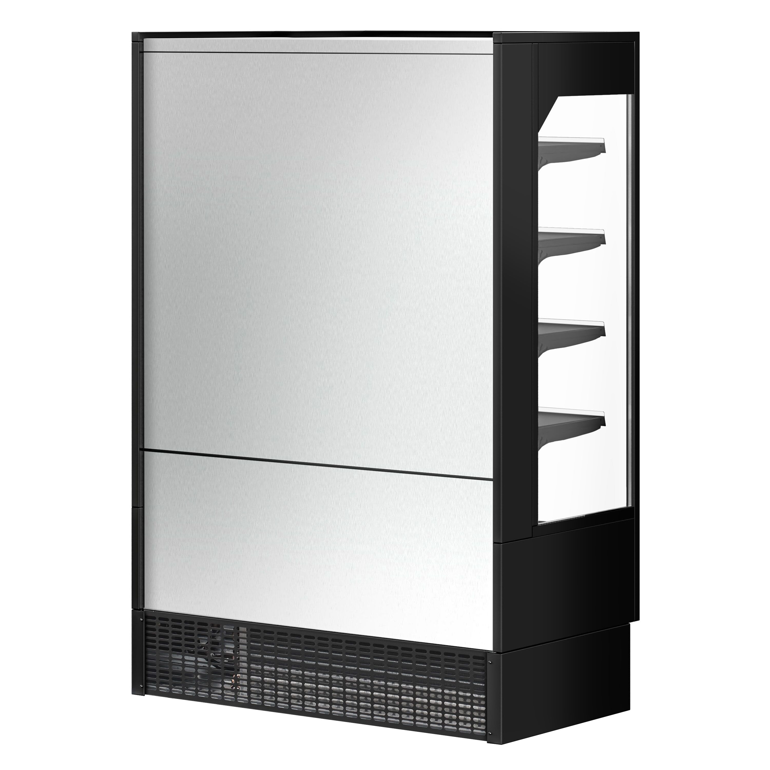 Vitrine murale réfrigérée - 1320mm - 595L - avec 2 portes battantes vitrées & 4 étagères - arrière fermé - Noir