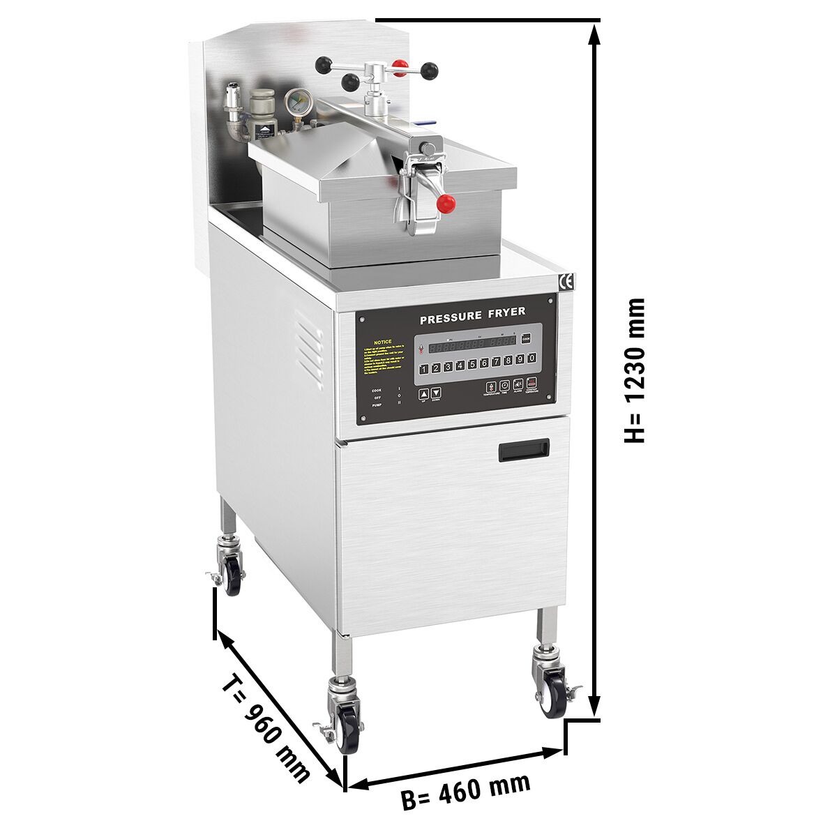 Friteuse à pression électrique professionnelle - 24L - 13,5kW - Commande électronique - Digital - avec système de filtration d’huile intégré