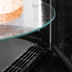 Vitrine réfrigérée 4 faces vitrées - 360L - 680mm - Double vitrage - rond - avec 4 étagères en verre - 1 porte vitrée - Pour FR