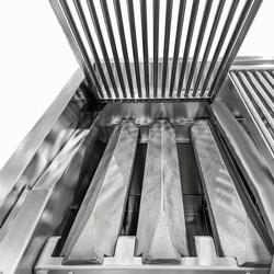 Nagy teljesítményű gázgrill - 25 kW - Billenthető grillrács - Szabadon álló kivitel - Rozsdamentes acél kivitel