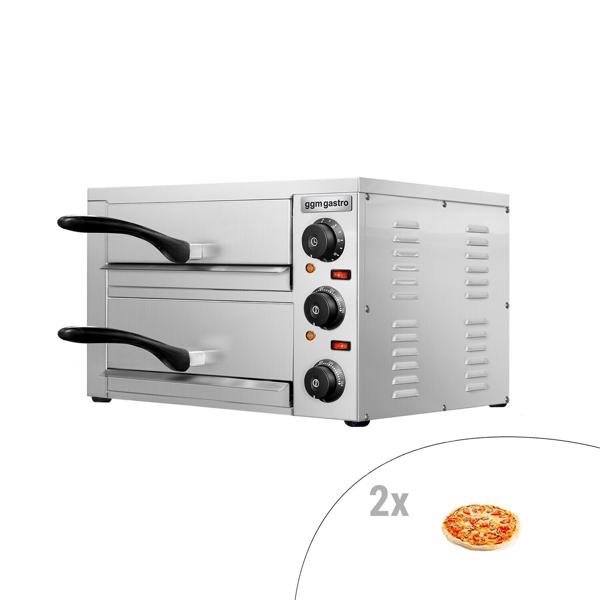 Elektrikli mini pizza/flambée fırını - 2 x 33 cm - manuel