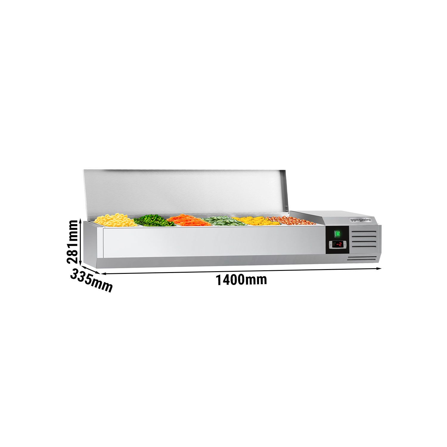 Kühlaufsatzvitrine PREMIUM - 1400x335mm - 6x GN 1/4