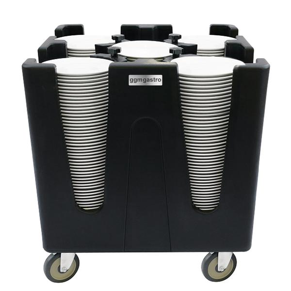 Plate dispenser - unheated - with rollers & 4 adjustable dividers - 180 - 400 plates