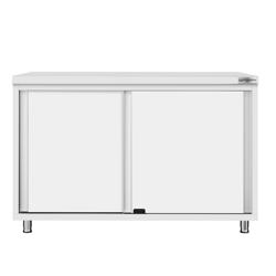 Table armoire en acier inoxydable ECO - 1200x600mm - avec portes coulissantes