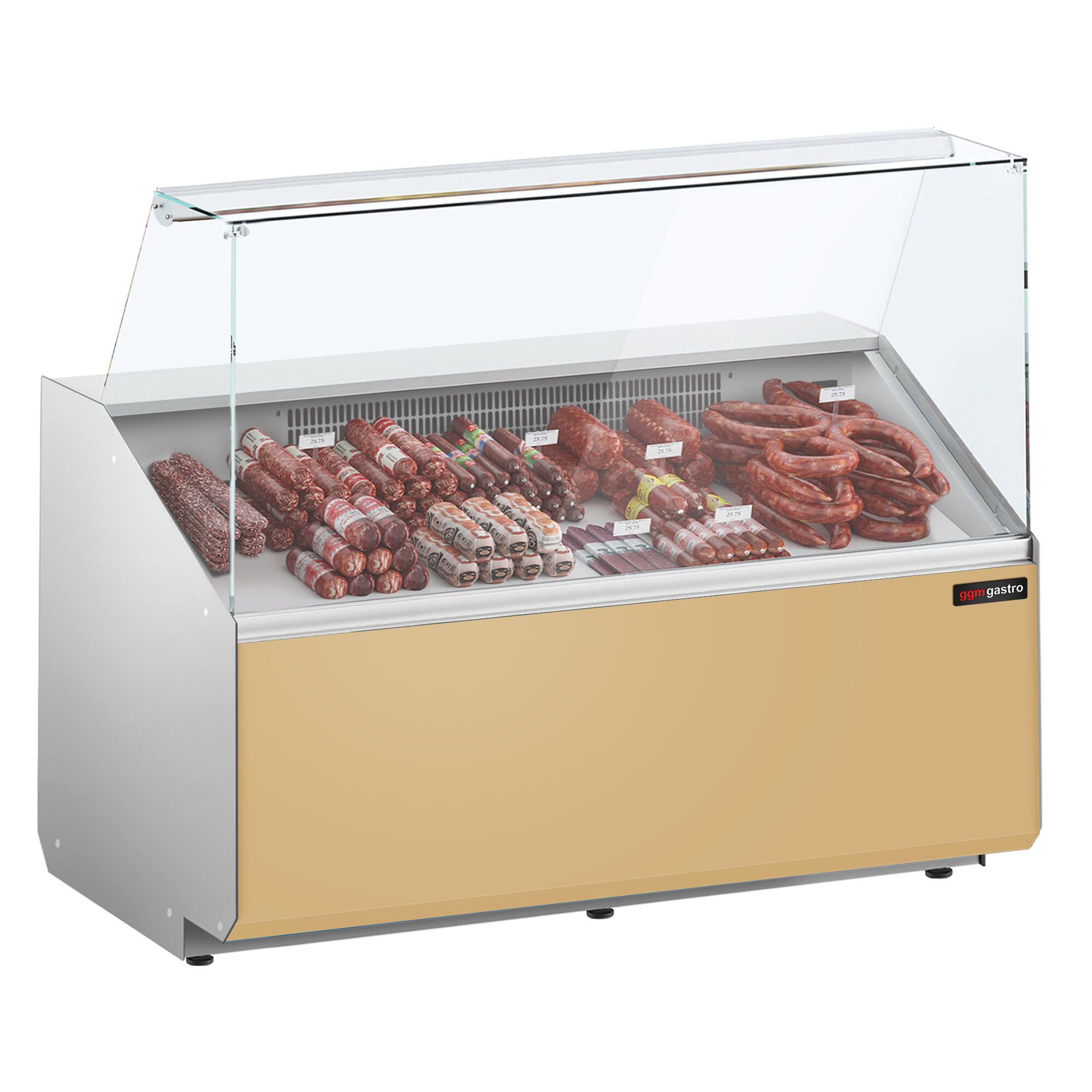 Comptoir vitrine réfrigérée - 1256x979mm - +2/+6°C - 262L - Façade beige