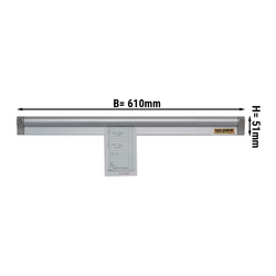 Barra de aluminio para comandas 610 mm
