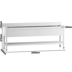Topfspültisch - 2000x700mm - mit Grundboden & 1 Becken