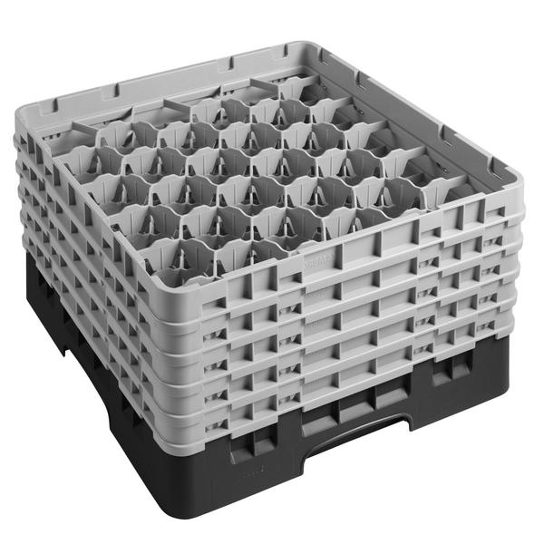 CAMBRO | CAMRACK® - Bardak yıkama sepeti 1/1 - 30 bölmeli - 5 uzatıcılı - 500x500mm -  Siyah