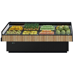 Koeltoonbank / Koeleiland - 2500mm - Houten voorkant - incl. 8 manden