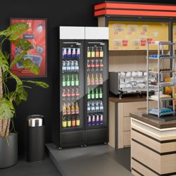 (2 peças) refrigerador de bebidas - 290 litros (total) - preto