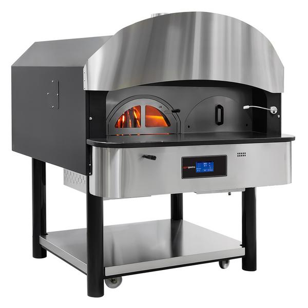 Four à pizza à gaz - 6 x 30 cm - Touch - rotatif - avec réservoir à bois