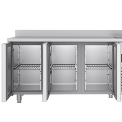 Koelwerkbank PREMIUM - 1900x700mm - met 3 deuren, 1 spoelbakk rechts & achterwand