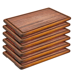 (6 stuks) Steak bord - Iroko hout - 400x250mm