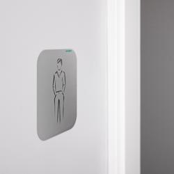 AIR-WOLF | Commercial door sign “Gents” - Self-adhesive - Stainless steel