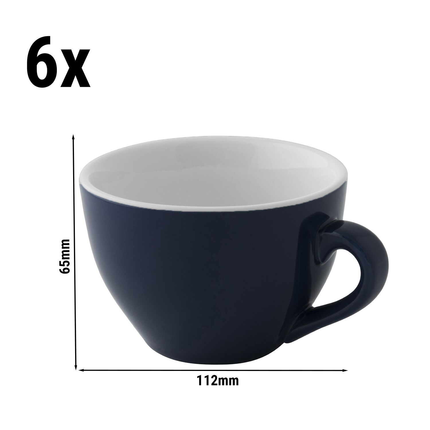 (6 pièces) COLORS – Tasse à cappuccino – 180 ml – Bleu