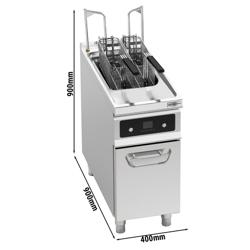 Friggitrice elettrica professionale su mobile - 22L - 22,0kW - comandi meccanici - con filtrazione olio integrata - con alzacestello automatico