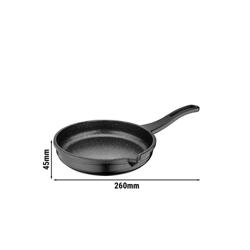 Koekenpan - gegoten aluminium - anti‑aanbaklaag - Ø 140mm - hoogte: 28mm - geschikt voor alle warmtebronnen (incl. inductie) - zwart