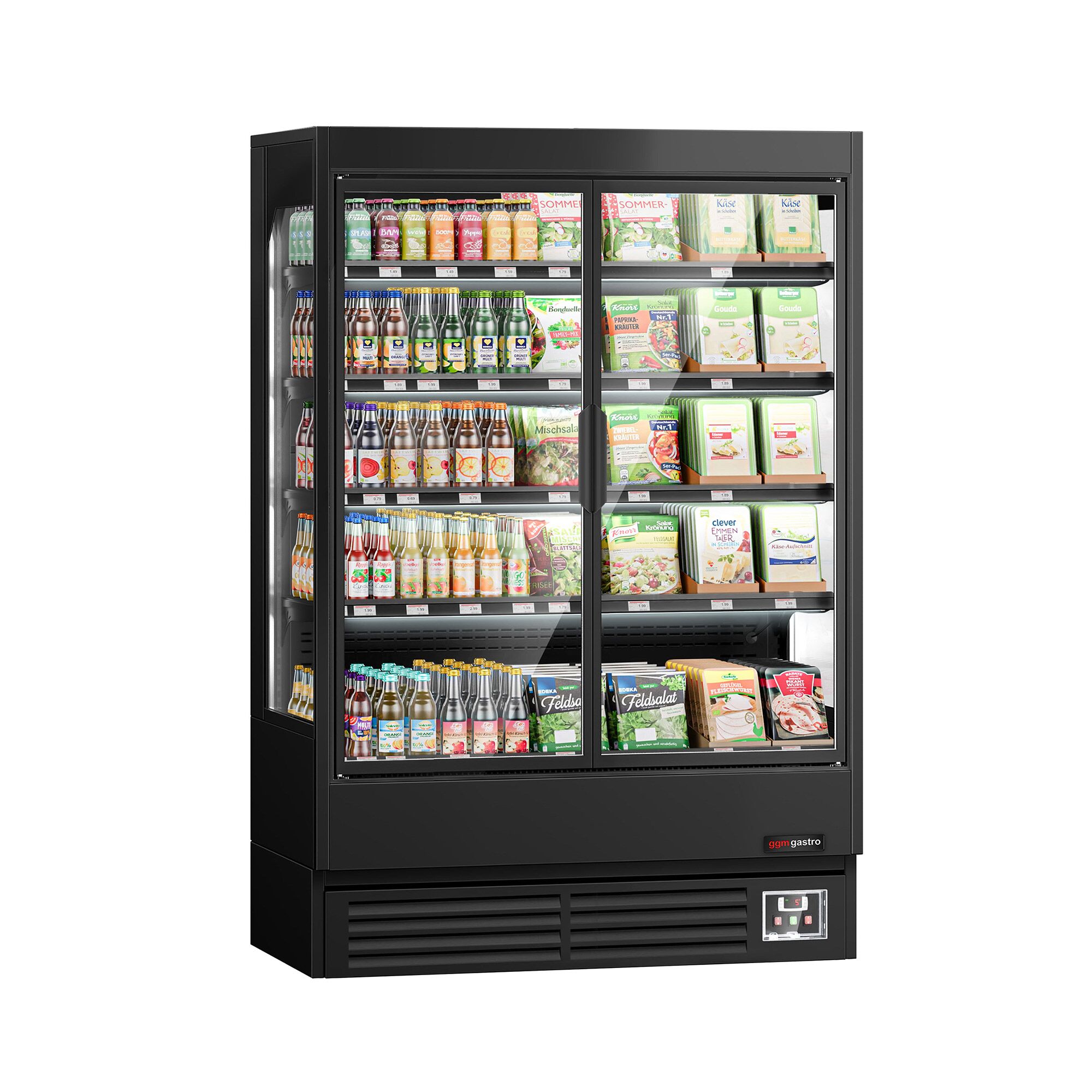 Wall-mounted refrigerated shelf - 1320mm - 595 liters - with 2 double