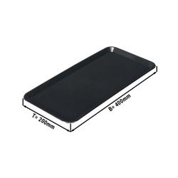 Obdélníkový prezentační podnos - Plast - 400x200x18 mm - černý