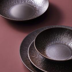 (6 pcs) RUST | Plate - flat - Stoneware - Ø210mm - Brown