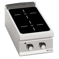Cucina in vetroceramica professionale - PAOLO 900 - 400x900x340mm - 8,0 kW - 2 piastre - da banco