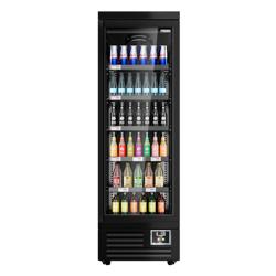 Vitrine murale réfrigérée - 630mm - 443L - avec 1 porte battante vitrée & 5 étagères - arrière fermé - Noir