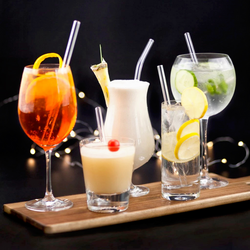 (50 pieces) Glass drinking straws - 30 cm - straight