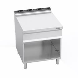 Elemento neutro | LORENZO 900 - 800x900x967mm - acciaio inox AISI 304 | base aperta | con alzatina | angoli arrotondati | piedini regolabili