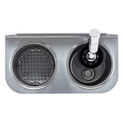 ijsschepspoeler - 312x161x210mm - met geïntegreerde waterstop-automaat & geïntegreerde straalregelaar & terugstroombeveiliging - met geïntegreerde zeefinzet - incl. zeefplaat
