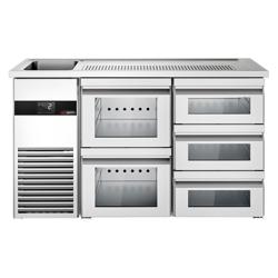 Arrière‑bar réfrigéré PREMIUM - 1550x700mm - 5 tiroirs vitrés
