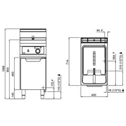 Gasfriteuse - 18 liter - 14 kW - digitale bediening - met aftapkraan