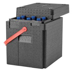 (1 piece) CAMBRO | Cam GoBox® Beverage Carrier – 420×335×420 mm – Red shoulder strap – 4 hr temp hold