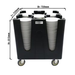 Tabak Dispanseri - Nötr - 720mm - tekerlekli - 180-400 tabak kapasiteli - Granit üst tabla