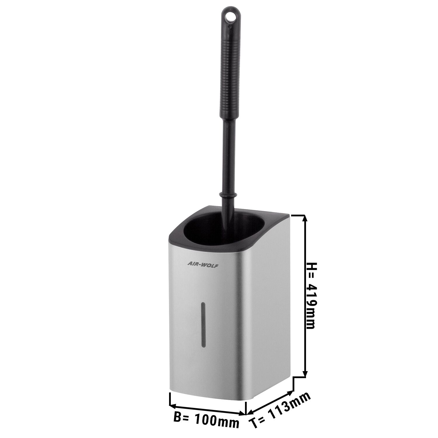AIR-WOLF | Porte-brosse WC - ouvert en haut - inox