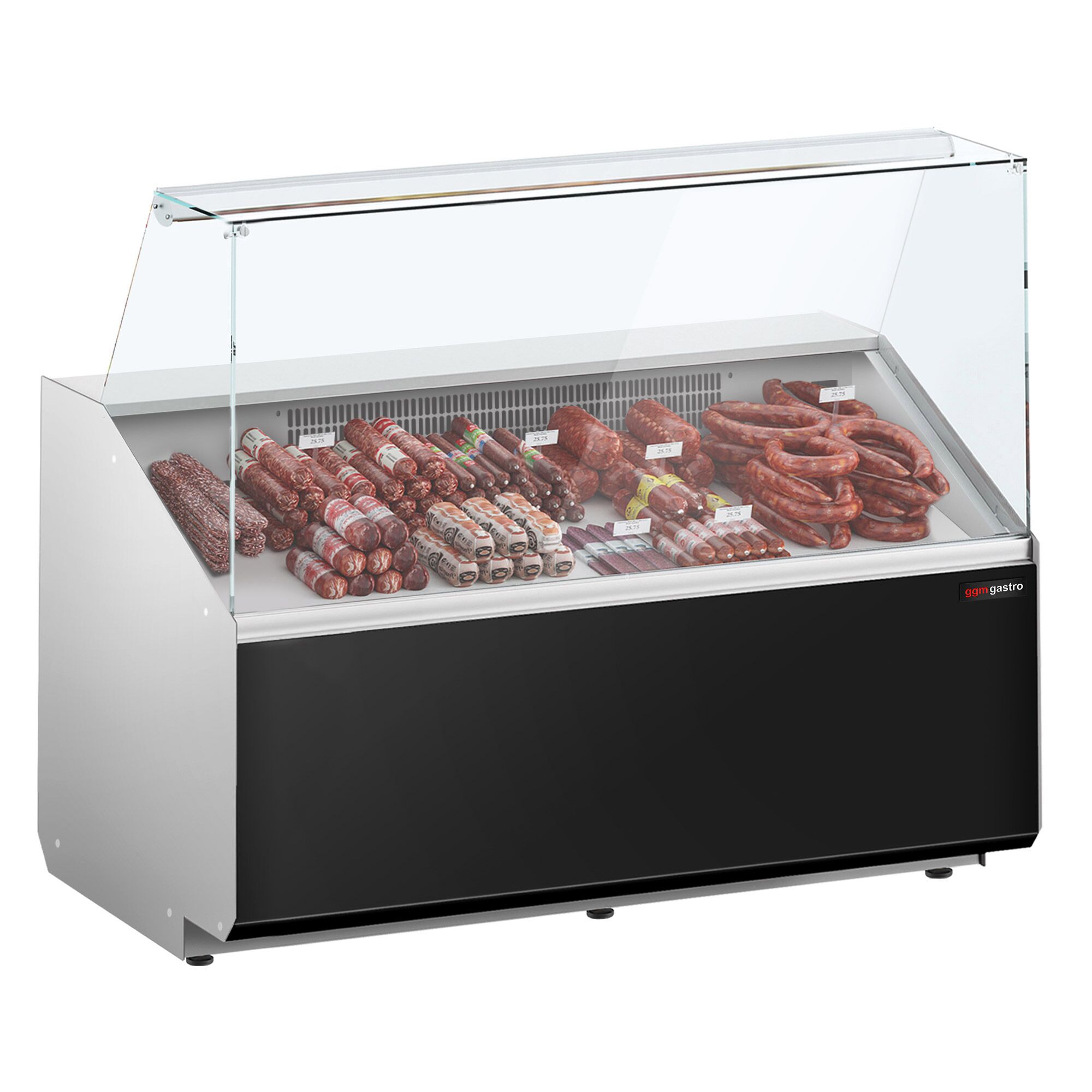 Comptoir vitrine réfrigérée - 1256x979mm - +2/+6°C - 262L - Façade noire