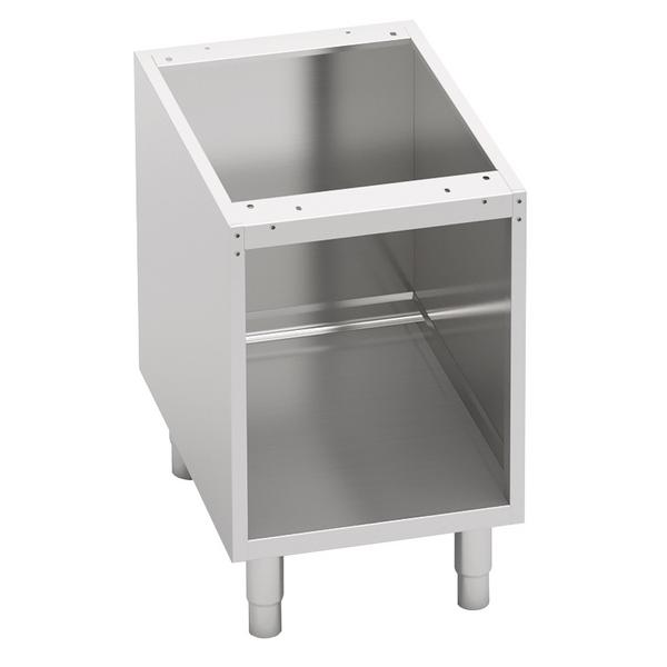 Tavolo armadiato da lavoro - 300x550x600mm - acciaio inox AISI 304 | 1 porta | 3 lati chiusi | piedini regolabili