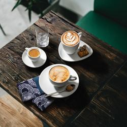 (6 pcs) SELTMANN WEIDEN | Porcelain Saucer Set – Coffe-e-Motion Series – White – Ø 170.5 mm
